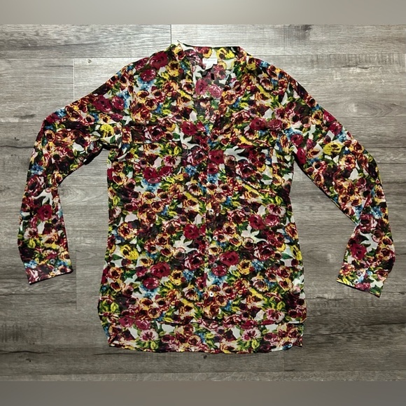 Dynamite Tops - Women’s Dynamite Sheer Floral Blouse XS